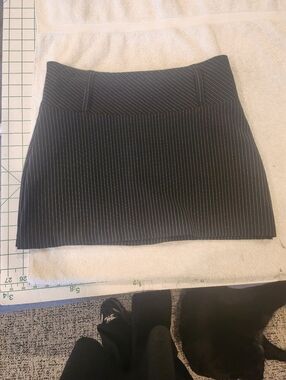 Tailored Black Pinstripe Mini Skirt